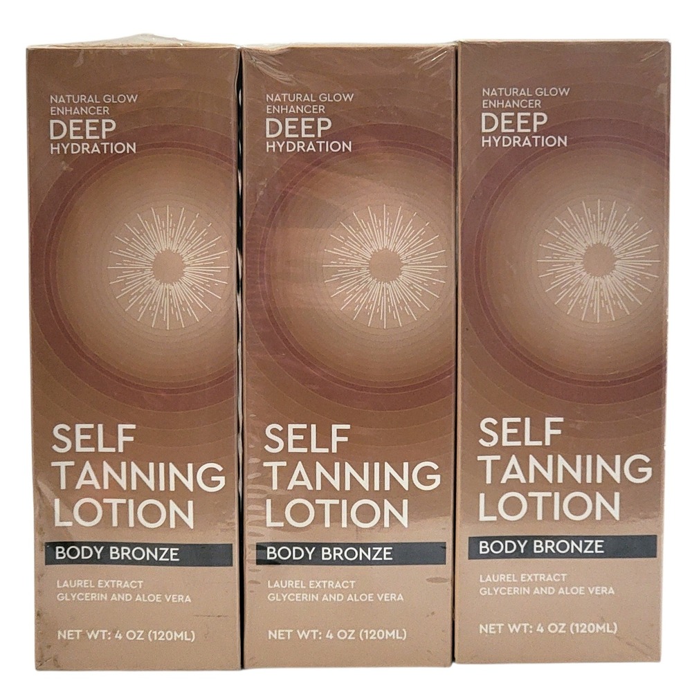 Body Bronze Self Tanning Lotion 4 oz Lot of 3 Natural‎ Glow Enhancer Hydrating